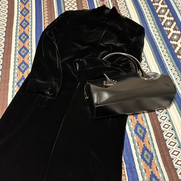 Long Velvet jacket coat - Liz Claiborne / velvet blazer - Picture 5 of 15